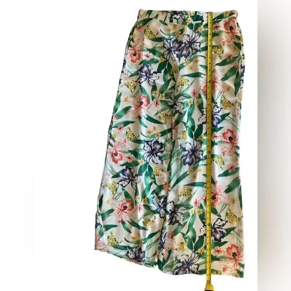 Sweet Pea floral wide leg pants high waist fully lined sz L loose fit - Picture 5 of 7